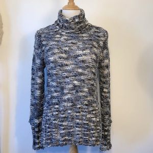 TINT-Blue Nubby Chunky Turtleneck Comfy Sweater-Size Large
